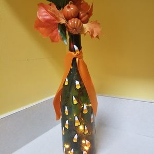 Candy corn painted and lit.